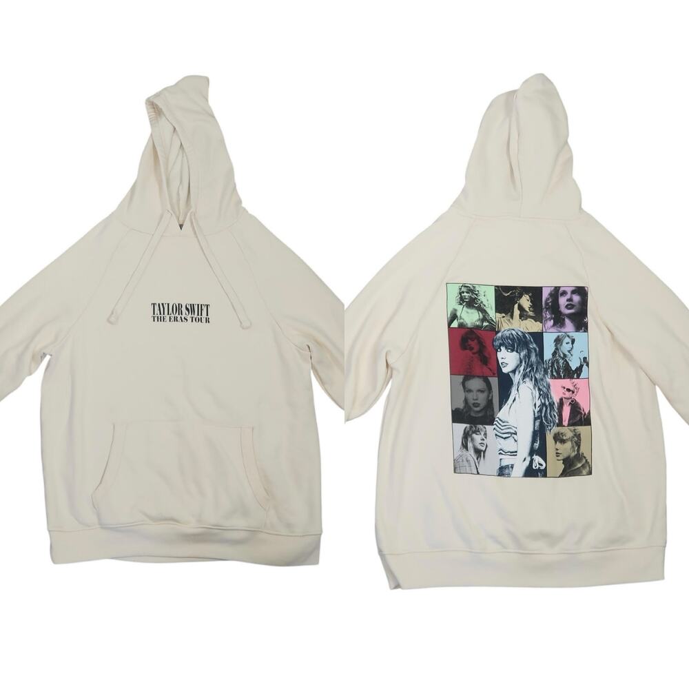 Taylor Swift The Eras Tour Beige Hoodie Graphic Sweatshirt Medium